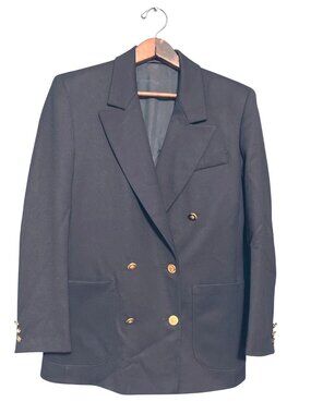 St Michael Womens Navy Wool Blazer